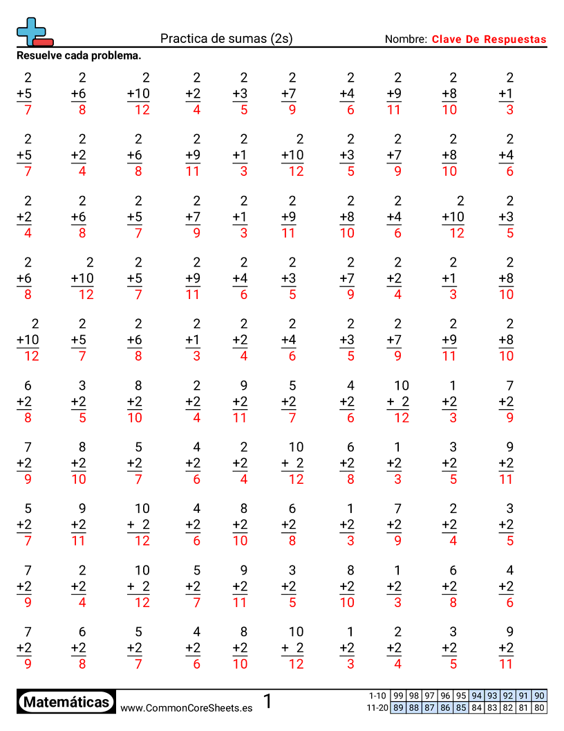 Ejercicios  de ejercicios de matemáticas - 2 (tablas) worksheet
