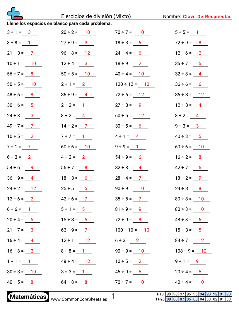 Ejercicios  de ejercicios de matemáticas - Mixto worksheet