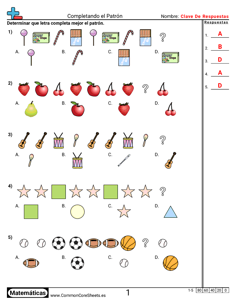 Ejercicios  de patrones y máquinas de función  - Continuar patrones (visual) worksheet